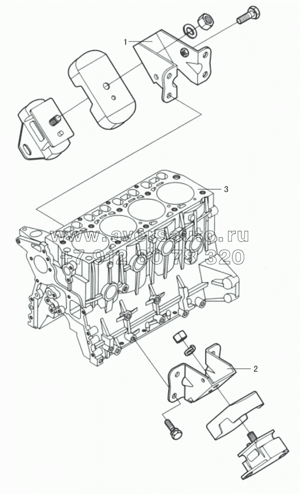 Gasoline engine support assembly