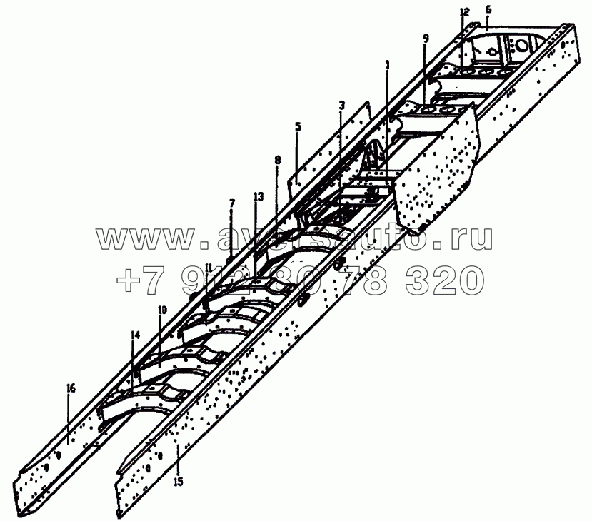 Рама самосвала 8x4