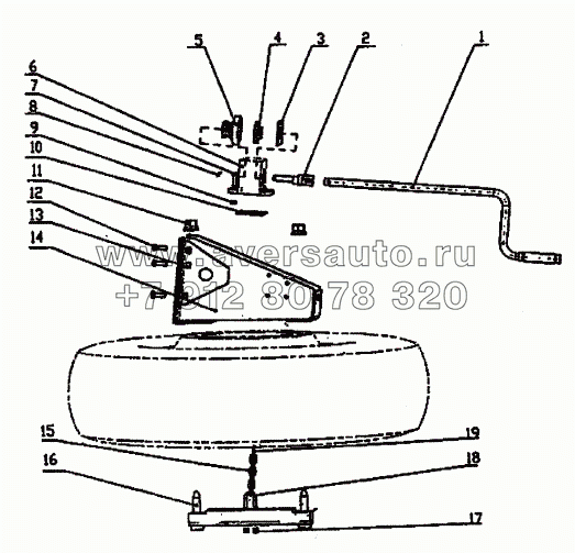 Кроштейн запасного колеса