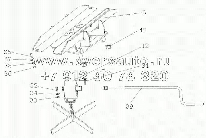  Rear locating spare wheel bracket (Frame width 850, 90 wing width, 8.5 wheel, rotate arm rear   locate)