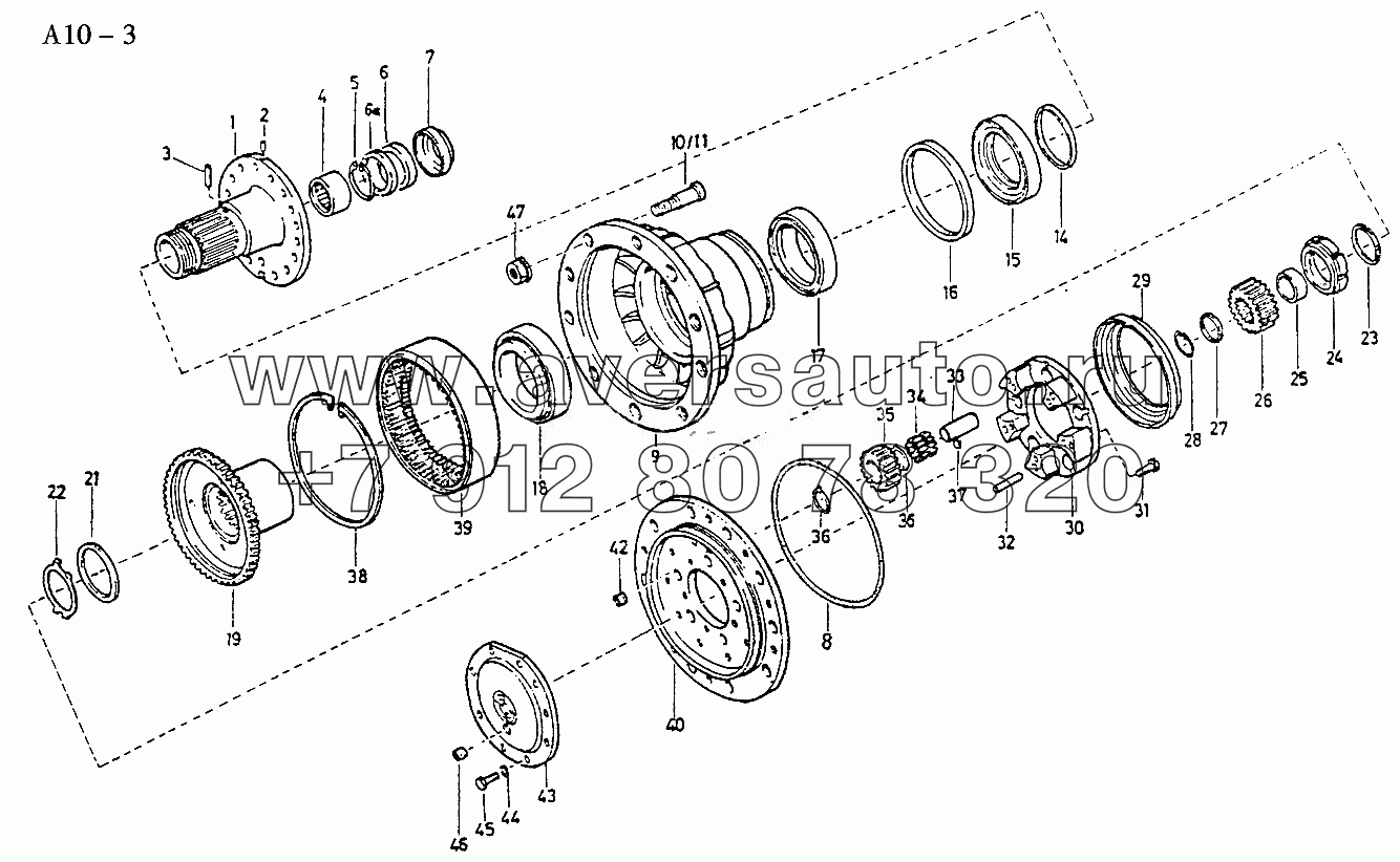 PLANETARY DRIVE OF FRONT DRIVE AXLE (A10-3)