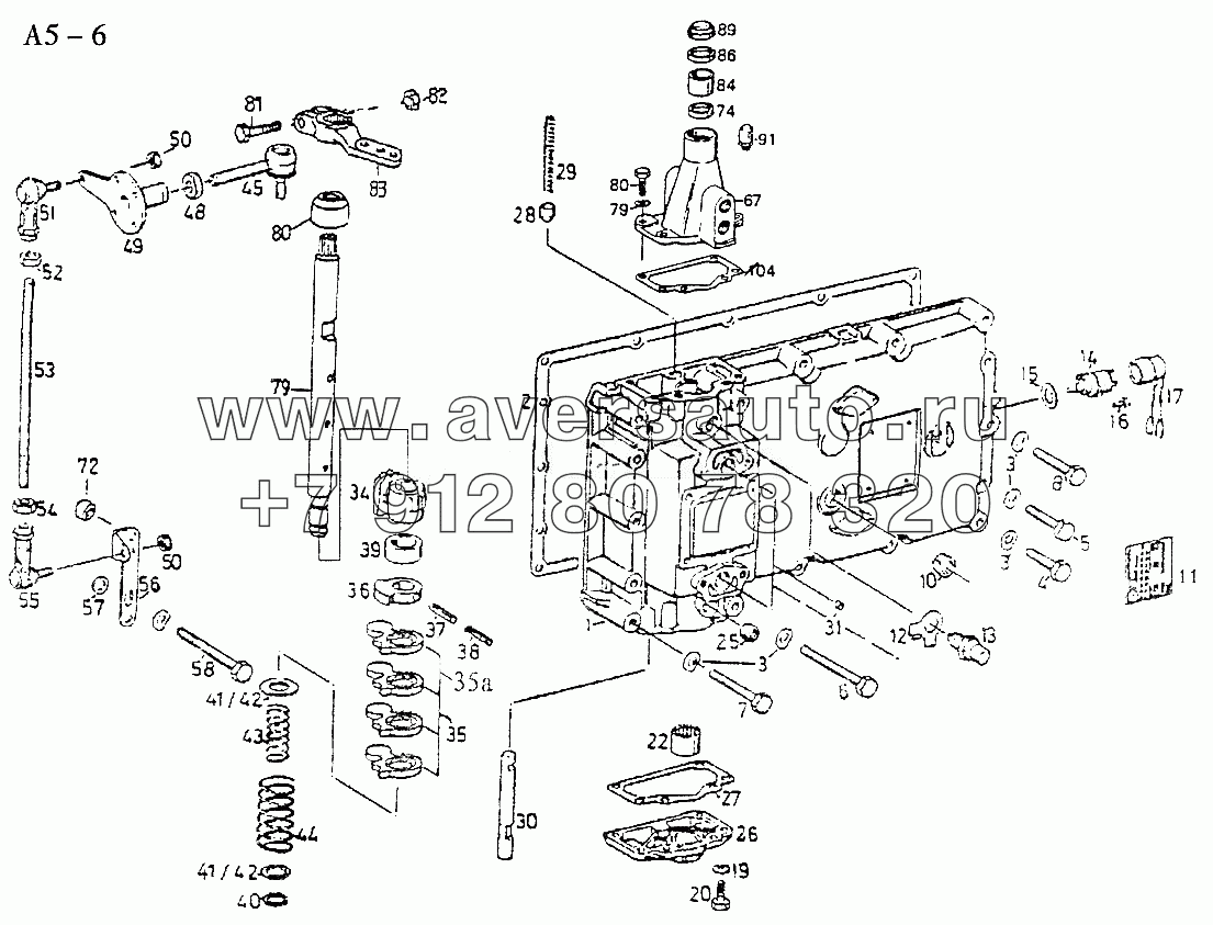 S6-120 GEARSHAFT COVER AND ROTRY SELECTOR MECHANISM (A5-6)