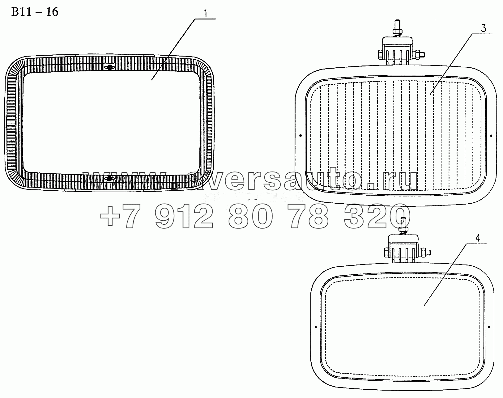 7001 TYPE  LIGHTS (DRIVE RIGHT) FOR SW7 CAB (B11-16)