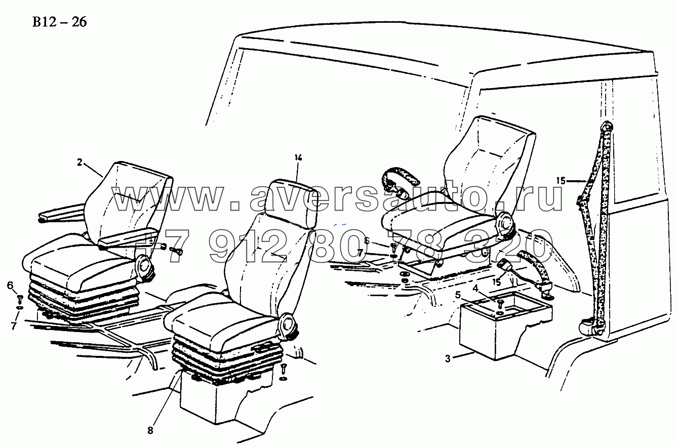 SEATS, SAFETY BELT FOR CO-DRIVER (B12-26)