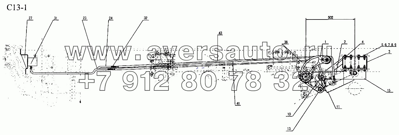 HYDRAULIC DEVICE FOR 6x2 TRAILING AXLE (C13-1)