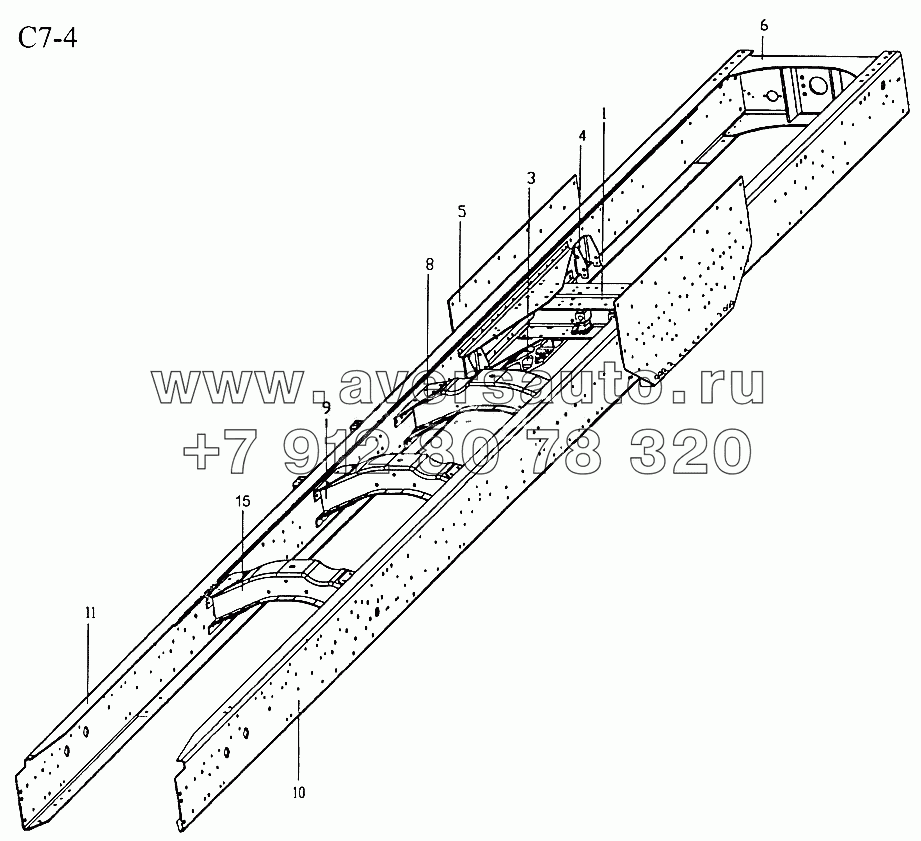CHASSIS FRAME FOR 6x4 TIPPER TRUCK (C7-4)