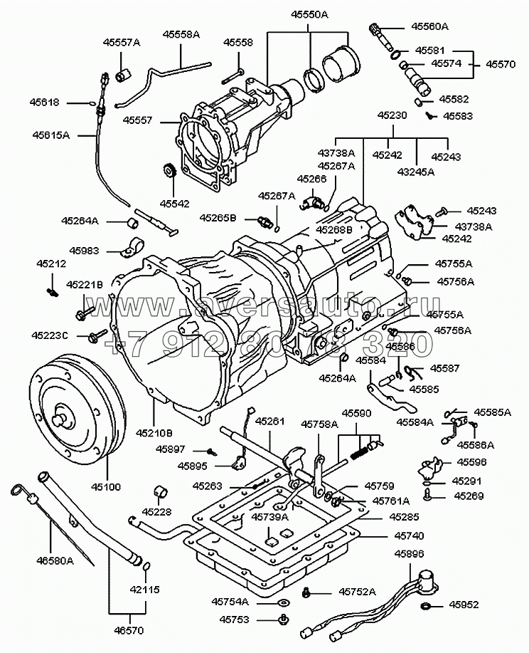 Гидротрансформатор крутящего момента и картер - АКП (03-72LE)