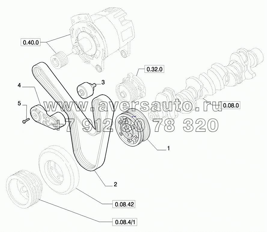 0.08.4(01) PULLEY - CRANHSHAFT (504036951)