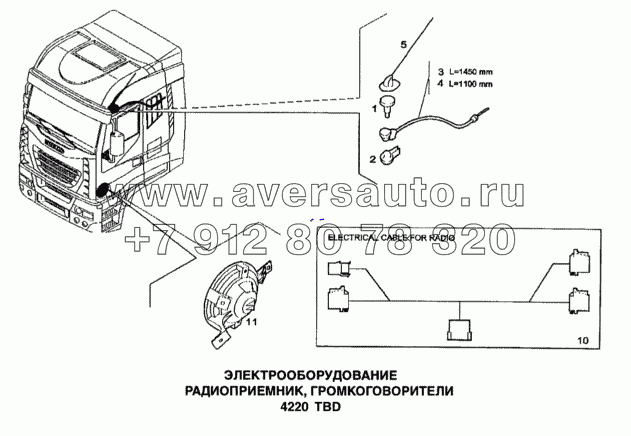 Электрооборудование, радиоприемник, громкоговорители