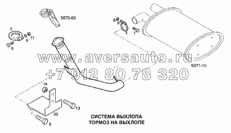 Система выхлопа, тормоз на выхлопе