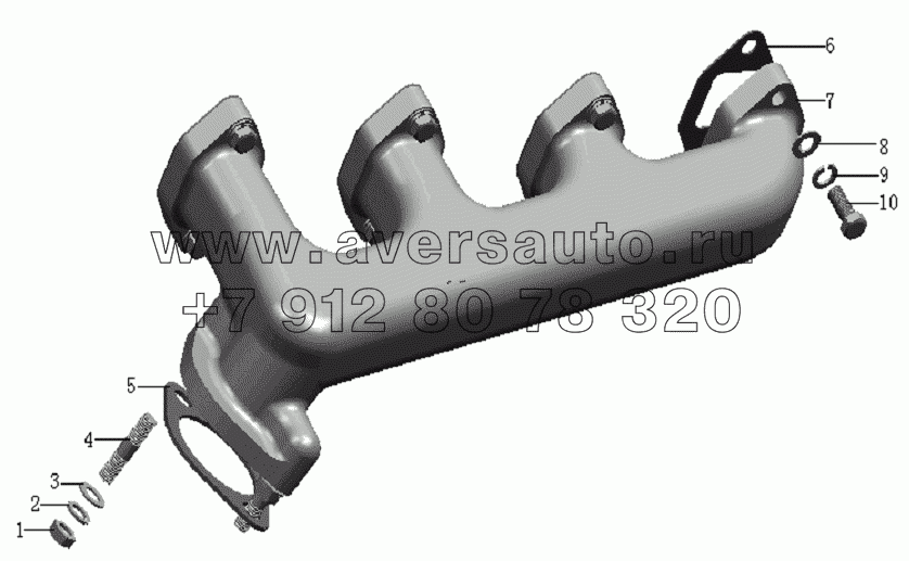 QC490Q(DI)-08000 Exhaust pipe assembly