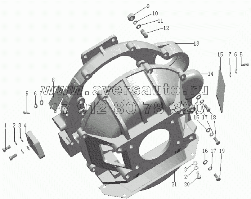 QC490Q(DI)-13000 Cylinder block Flywheel cover assembly
