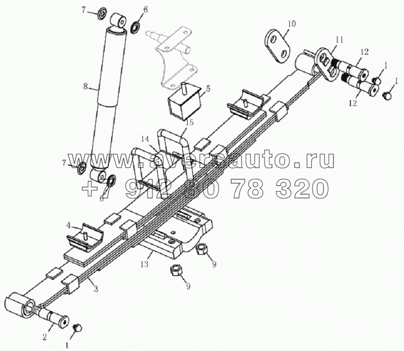 2911D4JC Rear suspension assembly