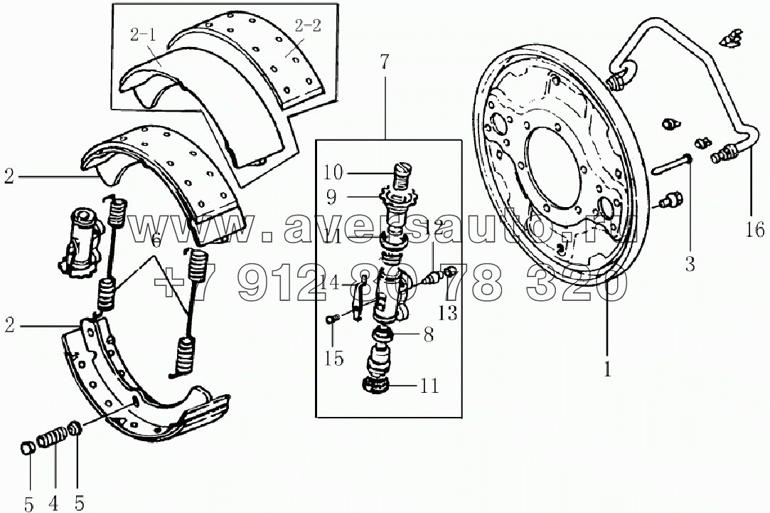 3502D120 Rear brake assembly