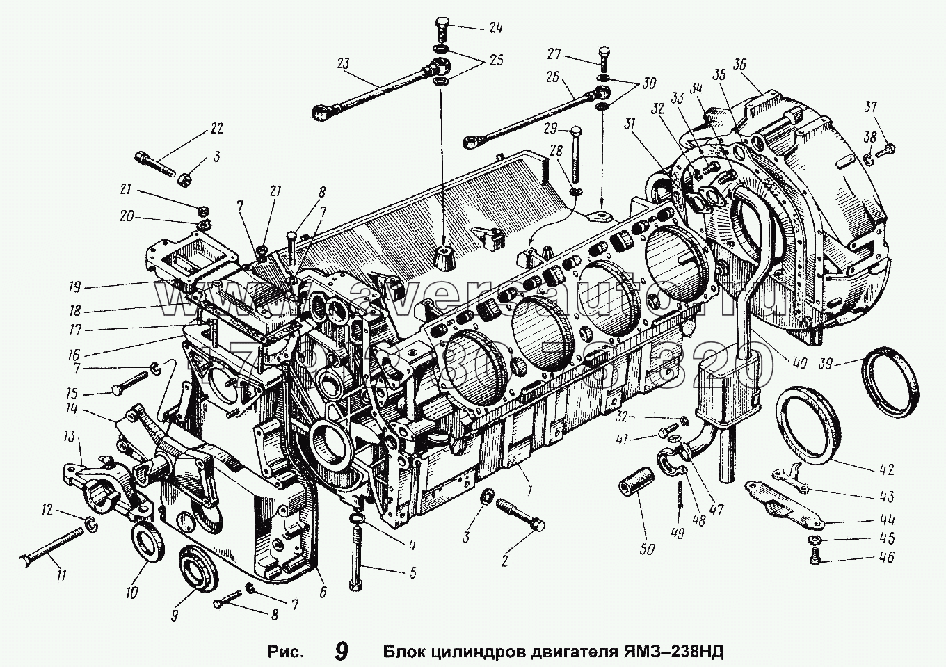 Блок цилиндров двигателя ЯМЗ-238НД