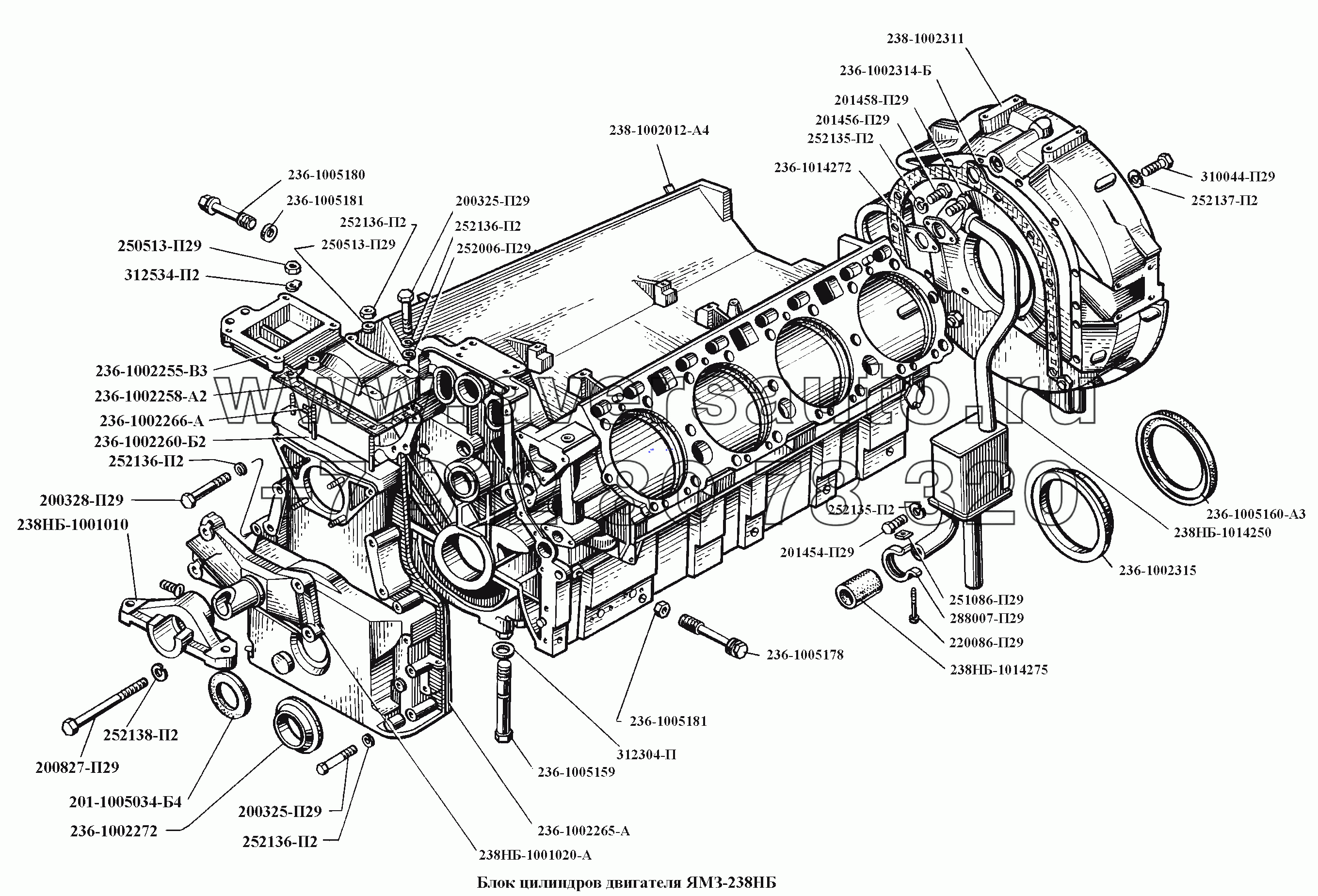 Блок цилиндров двигателя ЯМЗ-238НБ