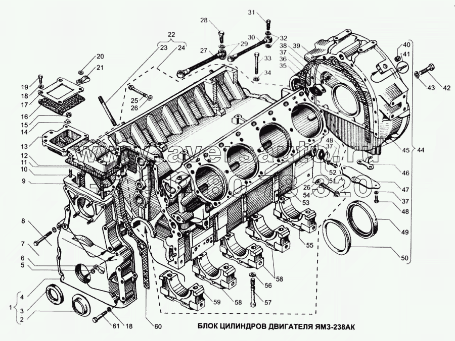 Блок цилиндров двигателя ЯМЗ-238АК