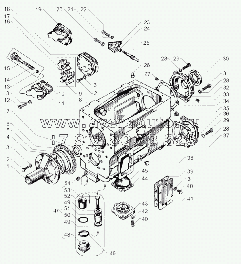 Картерм и масляный насос коробки передач ЯМЗ-236П