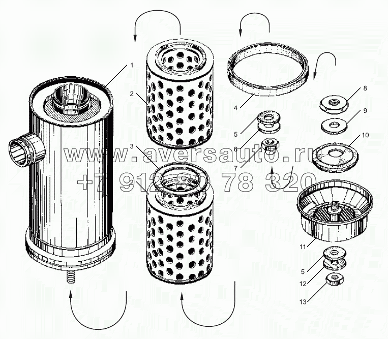 Воздушный фильтр двигателей ЯМЗ-238ДЕ2-1, ЯМЗ-238ДЕ2-3