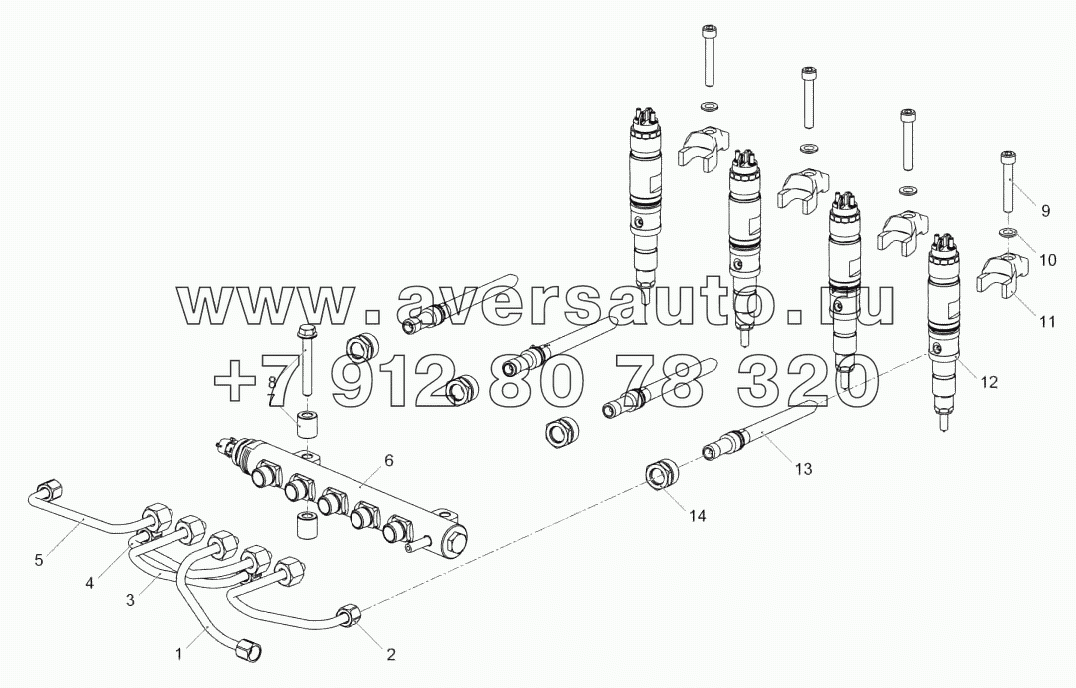 53443.1112005-10 Установка форсунок (ЯМЗ-53443-22)