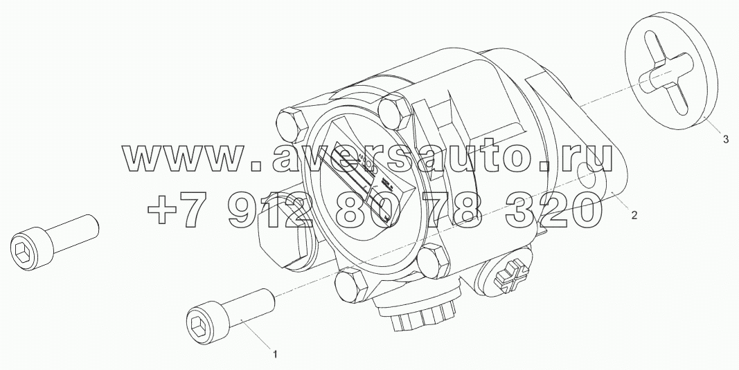 5347.3407005 Установка насоса гидроусилителя руля (ЯМЗ-53443-20, ЯМЗ-53443-22, ЯМЗ-53443-30)