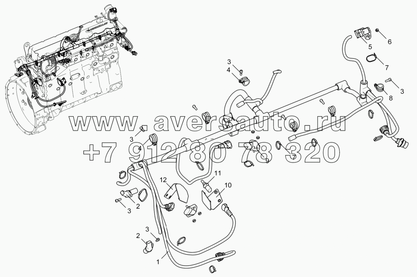 Жгут датчиков (для двигателя ЯМЗ-536-10) 536-30-372400-020