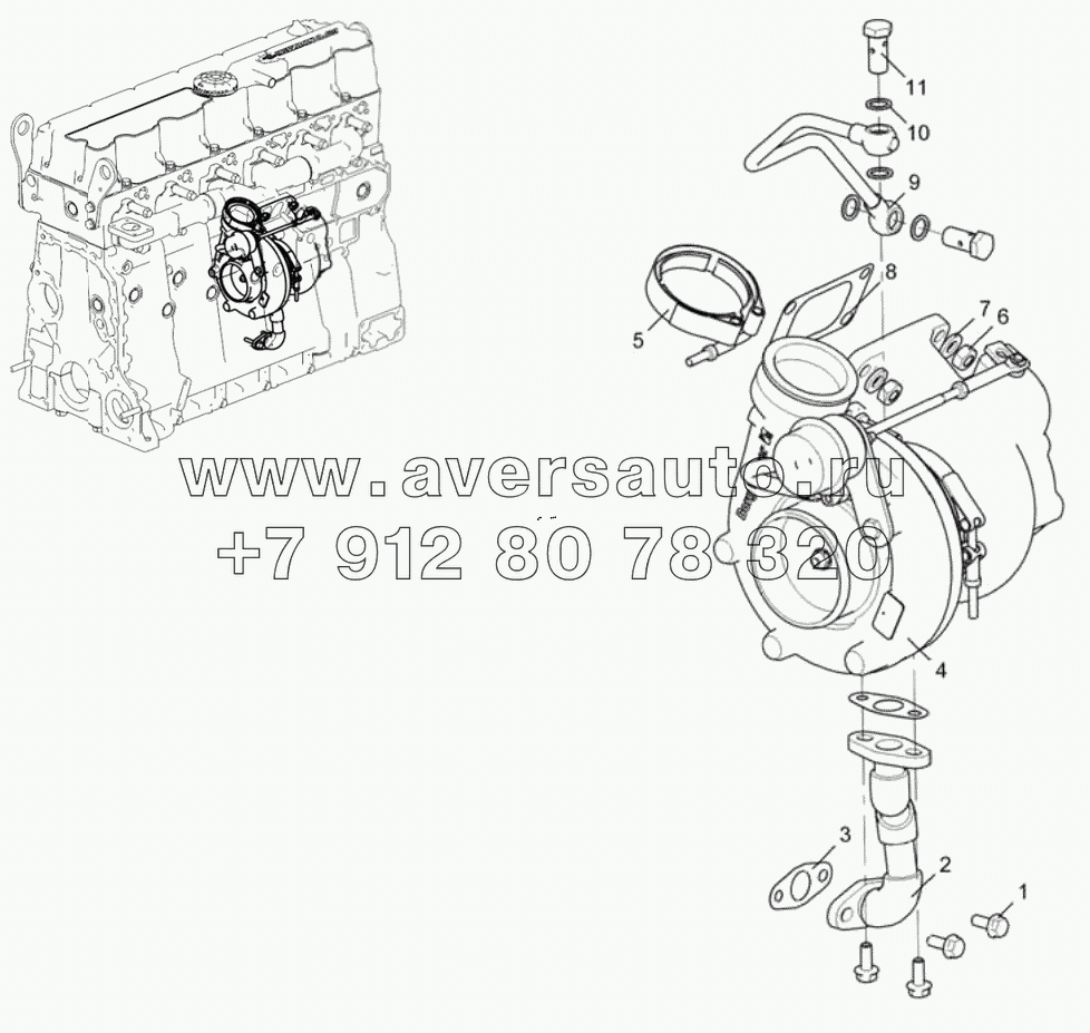 Турбокомпрессор (Двигатель ЯМЗ-536-10)