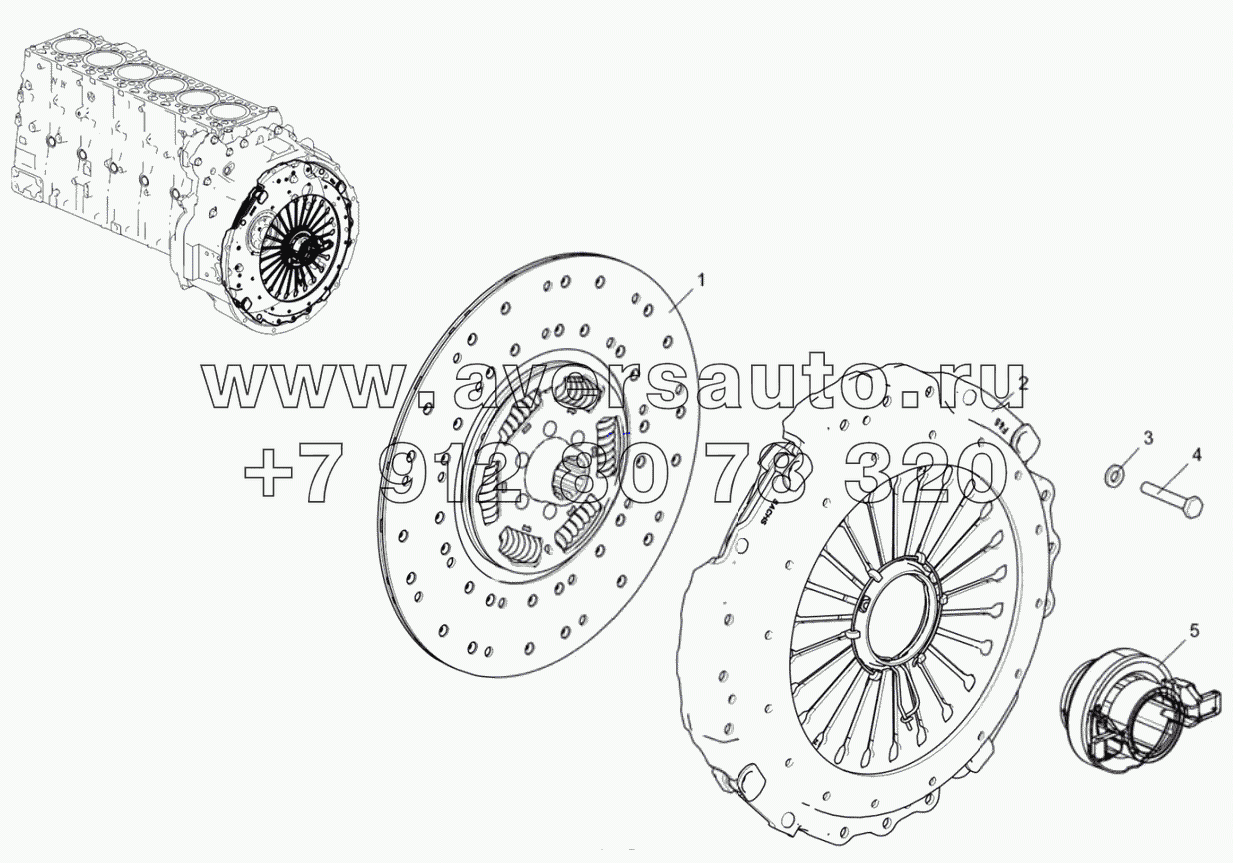 Сцепления (для силового агрегата с КП ZF 9S 1310 TO)