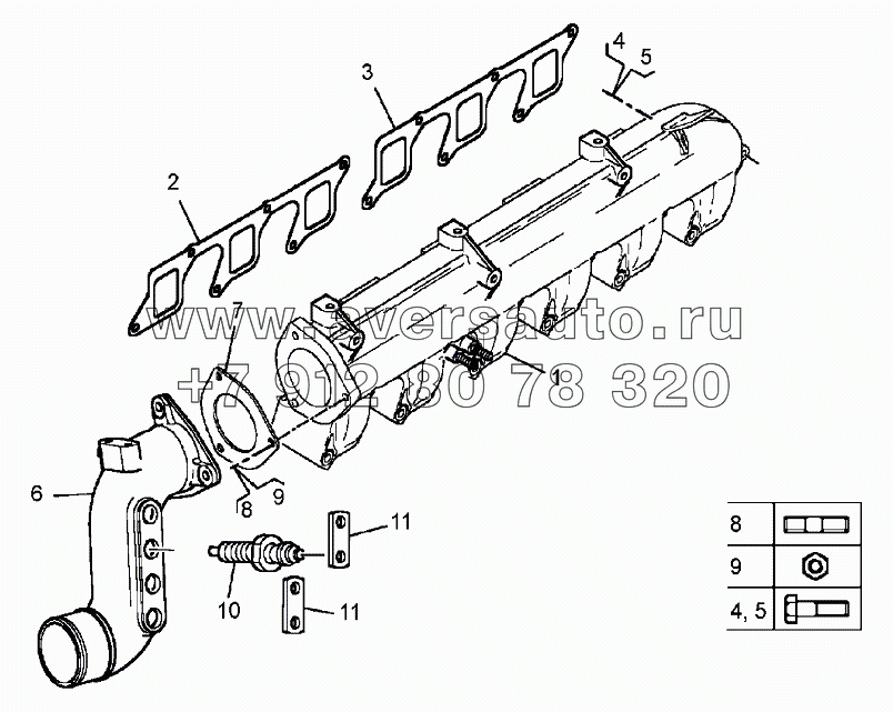 Коллектор впускной и свечи подогрева (Евро-3)