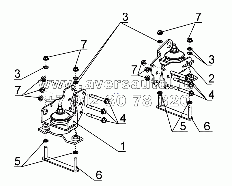 Подвеска двигателя передняя (Урал, МЗКТ, Тонар, КрАЗ)