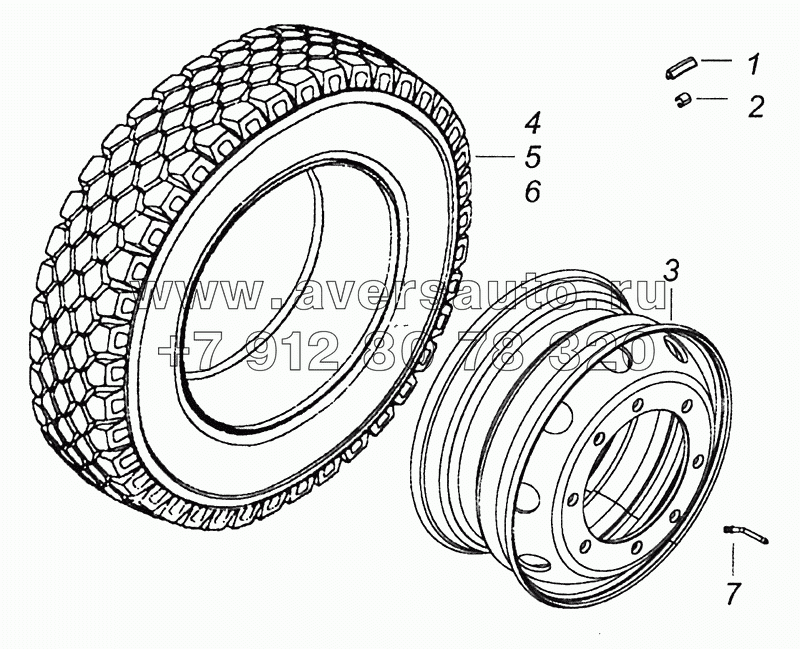 4308-3101711 Колесо 6,75x19,5 с шиной