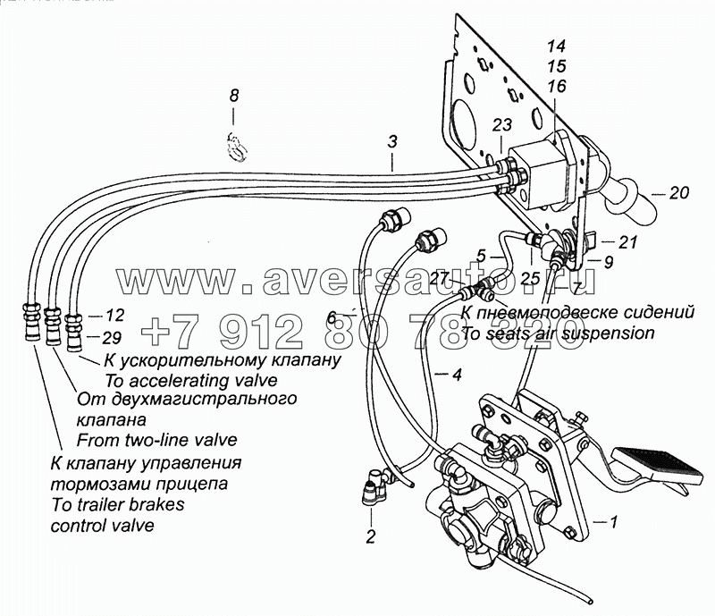 5460-3500080-05 Установка пневмопривода в кабине