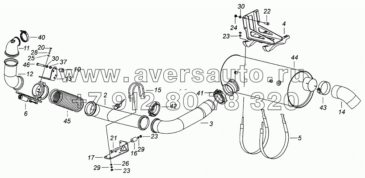 4308-1200009 Установка системы выпуска