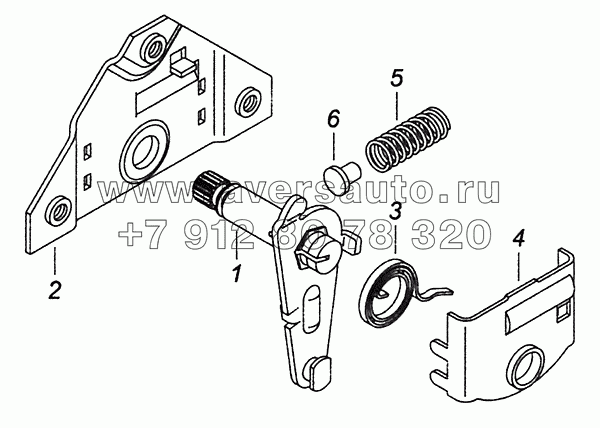 5320-6105080 Привод замка двери правый в сборе