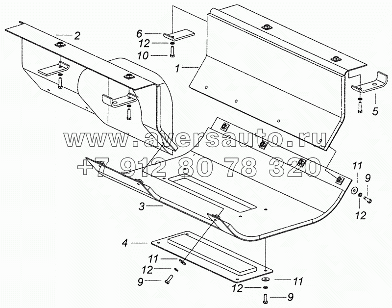 5308-1580004-10 Установка нижнего шумоизоляционного экрана КПП