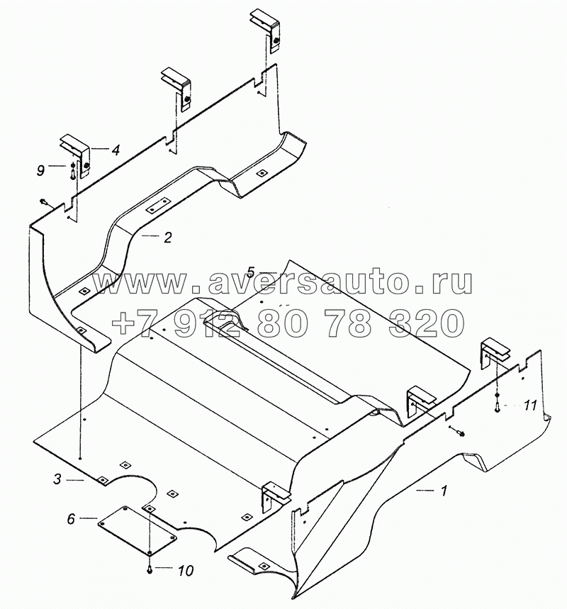 5308-1080010-10 Капотирование нижнее моторного отсека