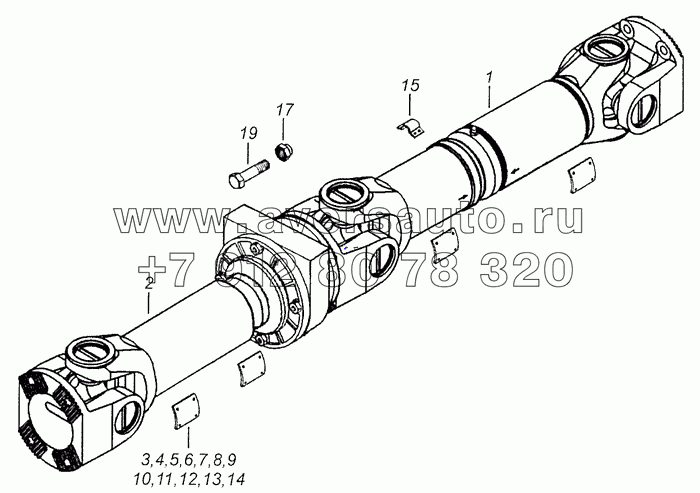 4308-2201006-94 Вал карданный трехшарнирный