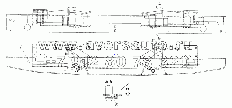 4308-2801003-20 Установка буксирной поперечины