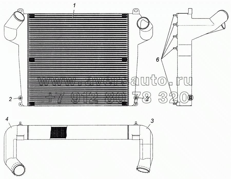 Теплообменник охлаждения наддувочного воздуха в сборе Э4308-1170300