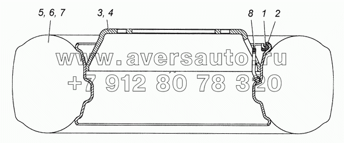 Колесо 6,75x19,5 с шиной в сборе 4308-3101711