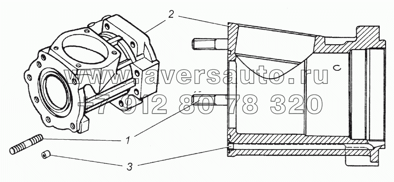 Корпус углового редуктора механизма рулевого управления в сборе 4310-3401716