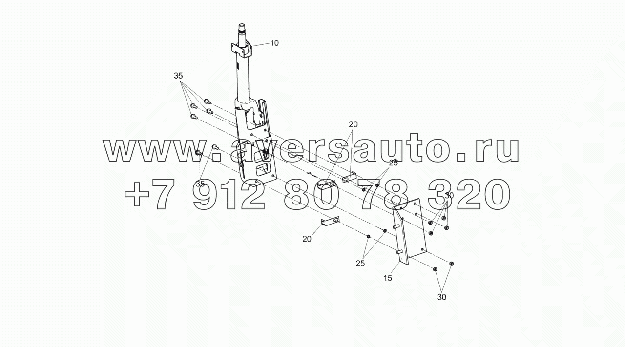  6520-3444075-19 Колонка рулевого управления с кронштейном