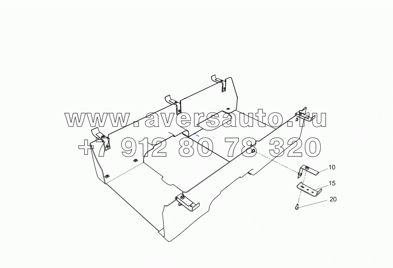  4308-1080090-10 Установка кронштейнов шумоизоляционного экрана под двигателем