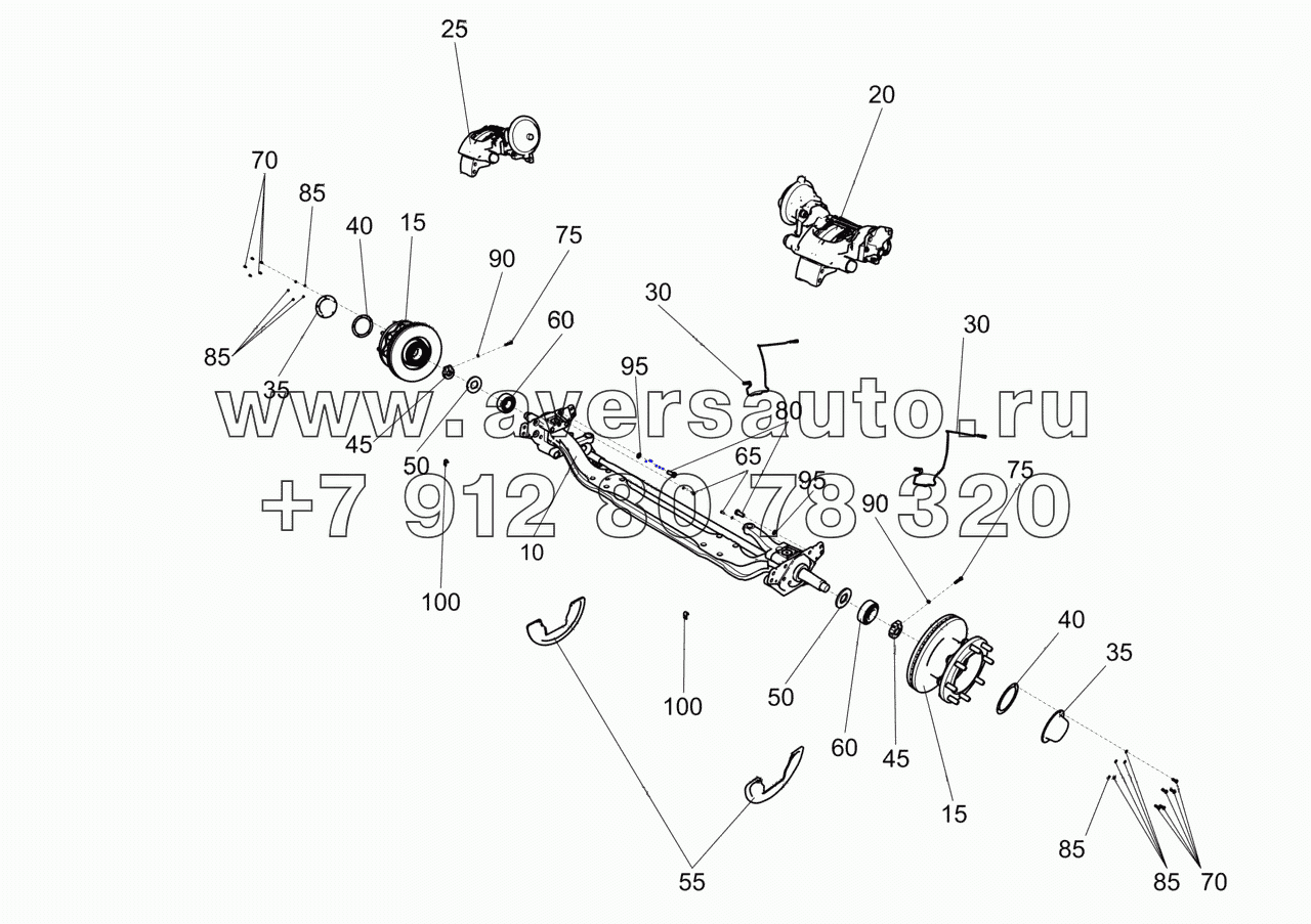  4308-3000012-03 Ось передняя с тормозами