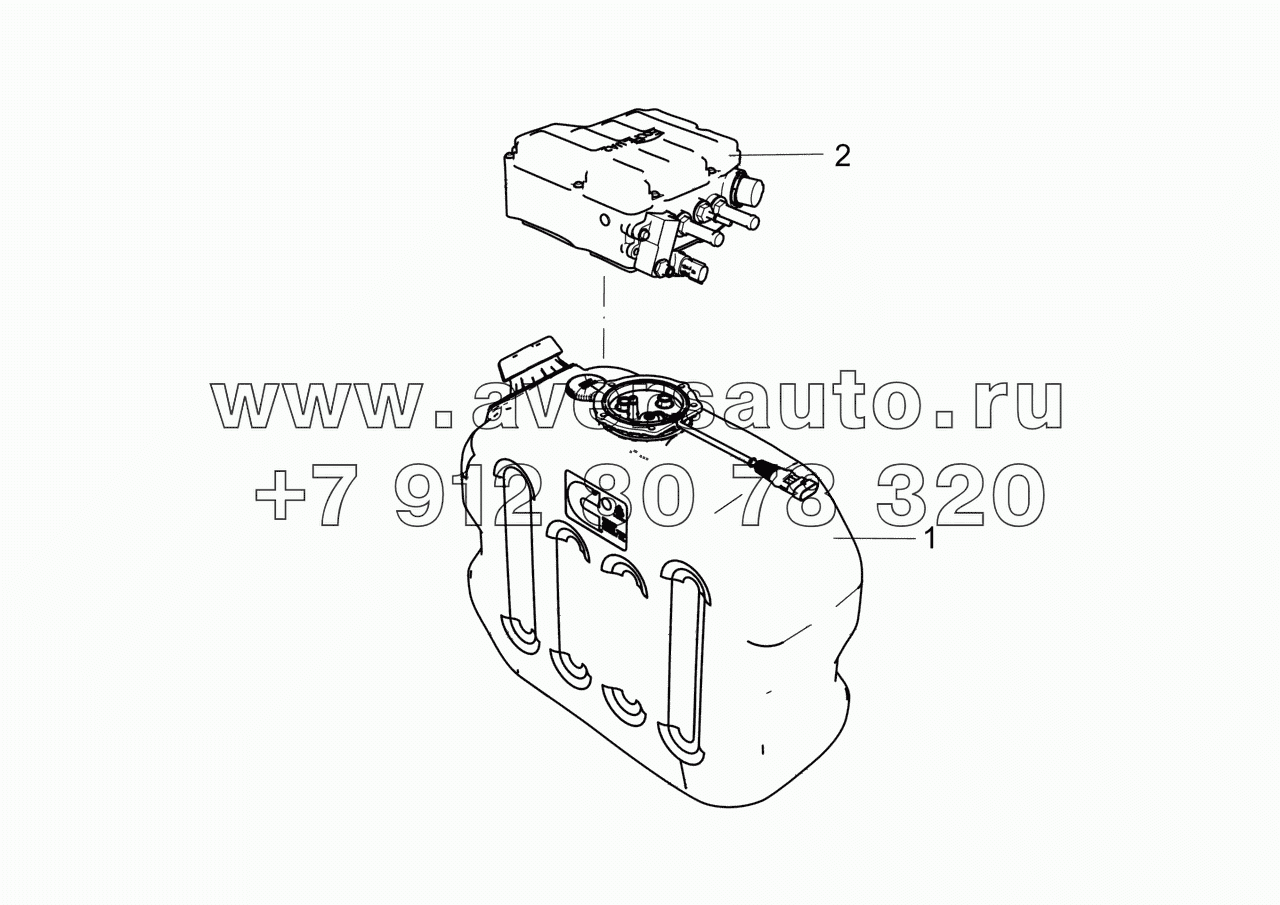  65115-1208057 Бак нейтрализующей жидкости в сборе с дозирующим насосом