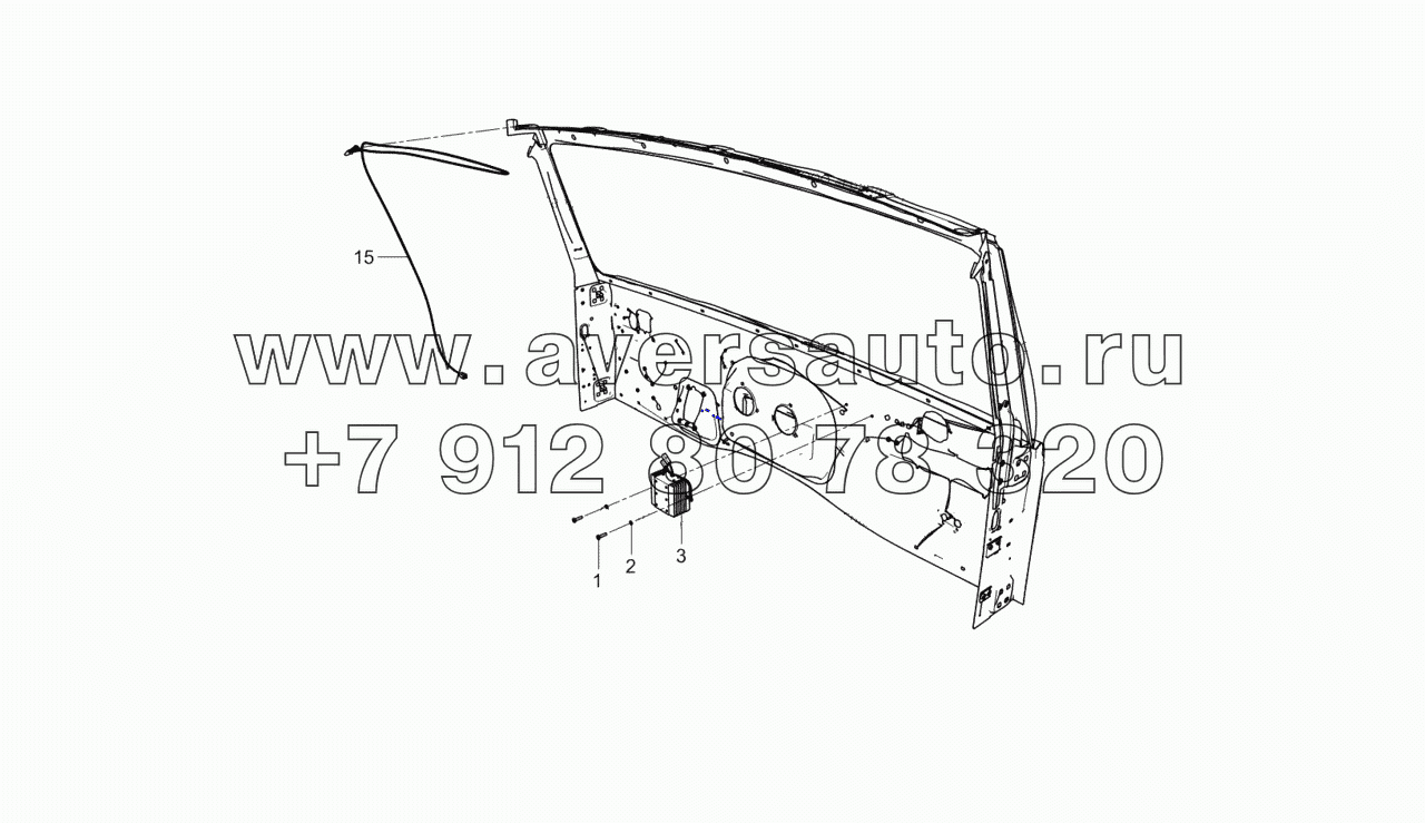  4308-7900020 Радиооборудование. Расположение на кабине