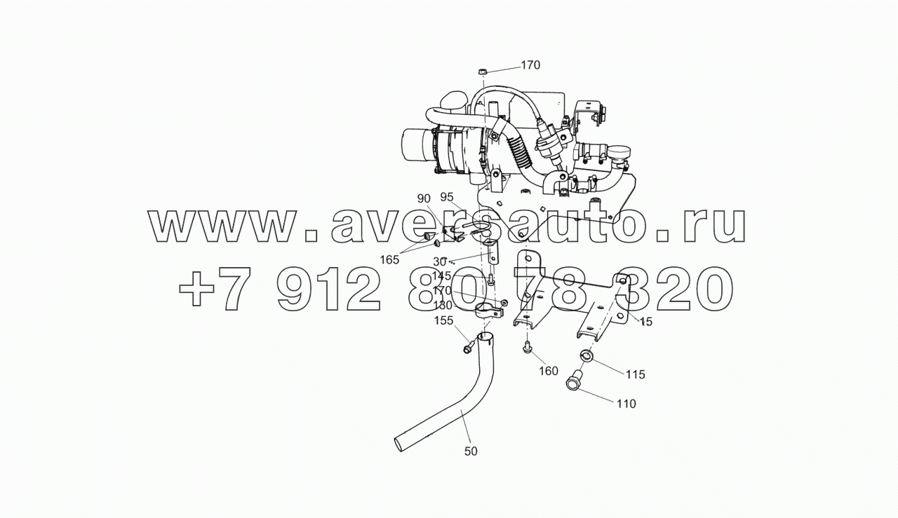  5308-8106004-10 Установка подогревателя 14ТС с автономным топливным бачком