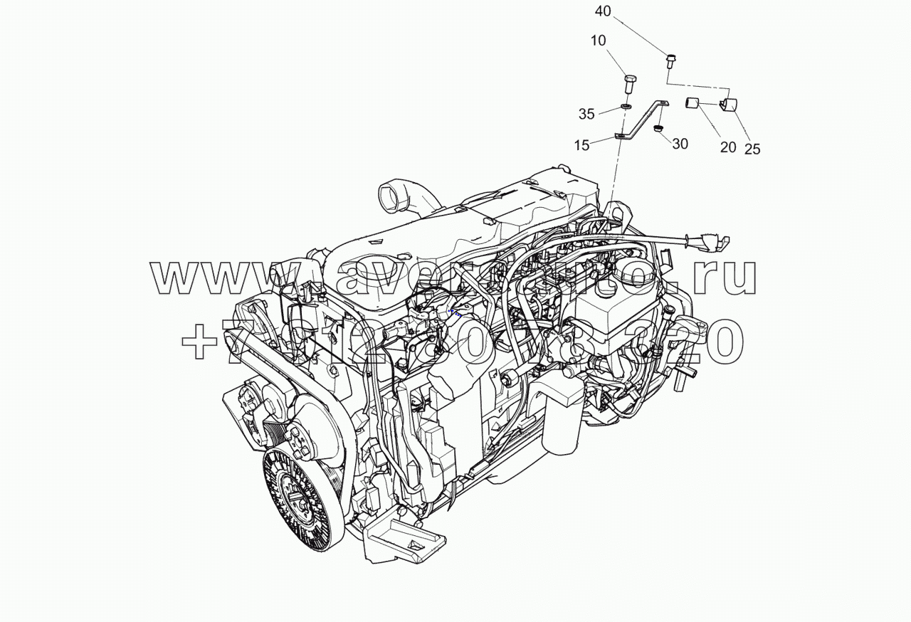  4308-1009001 Установка деталей крепления указателя уровня масла