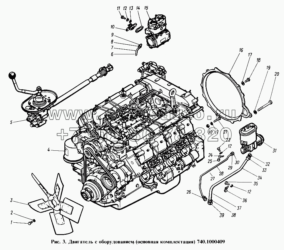 Двигатель с оборудованием (основная комплектация)