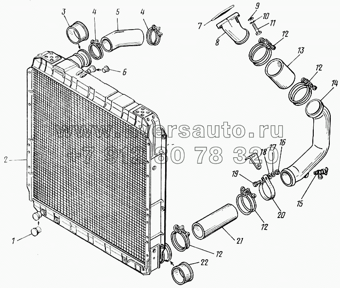 Радиатор и трубопроводы 5320-1300023